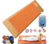 HAILM Infrarrojo Lejano Amatista Mat, Far Infrared Heating Pad, Eléctrica Manta Térmica Infrarrojos, Estera Piedra Jade Infrarroja, Cristales Naturales Profesional,50x150cm