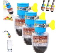 Hailnrothwad Magic Charcoal Water Filter, 2025New Magic Charcoal Water Filter, 6-Layer Filtration, Splash-Proof and Water-Saving, Providing Strong Waters Pressure, for Round Spout Taps (Blue 3pcs)