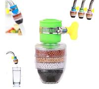 Hailnrothwad Magic Charcoal Water Filter, 2025New Magic Charcoal Water Filter, 6-Layer Filtration, Splash-Proof and Water-Saving, Providing Strong Waters Pressure, for Round Spout Taps (Green 1pc)