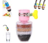 Hailnrothwad Magic Charcoal Water Filter, 2025New Magic Charcoal Water Filter, 6-Layer Filtration, Splash-Proof and Water-Saving, Providing Strong Waters Pressure, for Round Spout Taps (Pink 1pc)