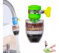 Hailnrothwad Magic Charcoal Water Filter, 6 Layer Carbon Water Filter Faucet, Sink Faucet Mount Filters Purifier, for Kitchen Sink, for 1/2inch - 3/4inch Faucet (Green-1PC)