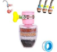 Hailnrothwad Magic Charcoal Water Filter, 6 Layer Cartridge Activated Carbon Filters Water Filter, 2025 New Carbon WaterFilter Faucet, Filters Wate Faucet, for 1/2inch - 3/4inch Faucets (pink)