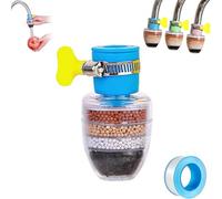 Hailnrothwad Magic Charcoal Water Filter, 6 Layer Cartridge Activated Carbon Filters Water Filter, 2025 New Carbon WaterFilter Faucet, Filters Wate Faucet, for 1/2inch - 3/4inch Faucets (blue)