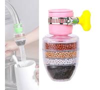 Hailnrothwad Magic Charcoal Water Filter, 6 Layer Cartridge Activated Carbon Filters Water Filter, Water Saving and Providing Strong Waters Pressure, Suitable for Round Spout Taps (pink-1pcs)