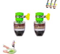 Hailnrothwad Magic Charcoal Water Filter, Magic Charcoal Water Filter, 6 Layer Cartridge Activated Carbon Filters Waters Filters, for 1/2in - 3/4in Faucets (Green*2)