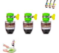 Hailnrothwad Magic Charcoal Water Filter, Magic Charcoal Water Filter, 6 Layer Cartridge Activated Carbon Filters Waters Filters, for 1/2in - 3/4in Faucets (Green*3)