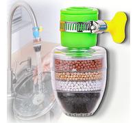 Hailnrothwad Magic Charcoal Water Filter, Magic Charcoal Water Filter, 6-Layer Filtration Faucet Purifier, Waters Faucet Filters for Kitchen Sink, for 1/2inch - 3/4inch Faucets (Green)