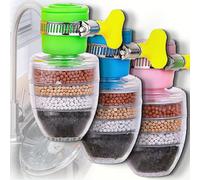 Hailnrothwad Magic Charcoal Water Filter, Magic Charcoal Water Filter, 6-Layer Filtration Faucet Purifier, Waters Faucet Filters for Kitchen Sink, for 1/2inch - 3/4inch Faucets (Mix)