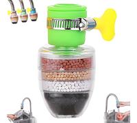 Hailnrothwad Magic Charcoal Water Filter-Water Faucet Filter for Kitchen Sink,Universal Interface Tap Filters,Activated Carbon Waters Filters,6-Layer Filtration,for 1/2-3/4in Faucet (Green)
