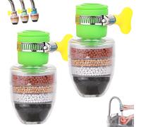 Hailnrothwad Magic Charcoal Water Filter-Water Faucet Filter for Kitchen Sink,Universal Interface Tap Filters,Activated Carbon Waters Filters,6-Layer Filtration,for 1/2-3/4in Faucet (Green-2PCS)
