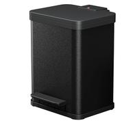 Hailo 0622-200, Öko Duo Plus M, Cubo de Basura con recipientes y Pedal para Abrir, 2 x 9 litros, Metal, Negro, 36 x 33 x 45 cm