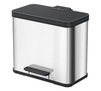 Hailo 0630-200 Cubo de Basura, Metal, Acero Inoxidable, 47 x 35 x 44 cm