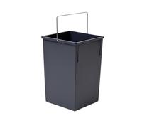 Hailo 1008879 Cubo Interior de plástico con asa Cromado Basura, 15 L, 35 x 23 x 22 cm, Color Gris Oscuro