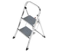 Hailo Escalerilla plegable K70 StandardLine, armazón de aluminio, carga máx. 150 kg, 2 peldaños, altura entre peldaños 460 mm