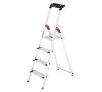 Hailo 5_8816-001 001-Escalera de Tijera de Aluminio Ancho XXL EasyClix (6 peldaños), Gris