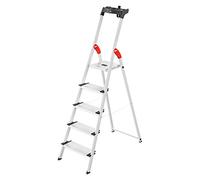 HAILO 8040-507 - Escalera de tijera de aluminio con peldaño ancho XXL EasyClix (5 peldaños)