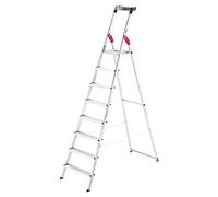 Hailo Escalera de tijera de peldaños planos de aluminio StandardLine L60, carga máx. 150 kg, 8 peldaños, a partir de 5 unid.
