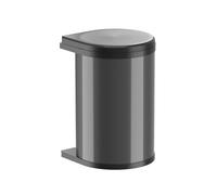 Hailo Cubo de basura giratorio Mono 3520071, 20 litros de capacidad, armario bajo a partir de 40 cm, con puerta giratoria, color gris oscuro y negro
