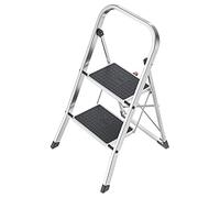 Hailo Escalerilla plegable K70 StandardLine, armazón de aluminio, carga máx. 150 kg, 2 peldaños, altura entre peldaños 460 mm