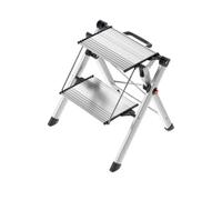 Hailo Mini Comfort - Taburete de Aluminio de 2 peldaños y asa con función desbloqueante integrada
