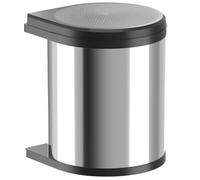 Hailo Mono Papelera de Cocina, Acero Inoxidable Pulido, Negro, Talla única