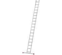 Hailo S60 ProfiStep UNO - Escalera de 18 peldaños de Aluminio con 2 Patas para Patas, soporta hasta 150 kg, Escalera de Aluminio Fabricada en Alemania, peldaños inoxidables, Color Plateado