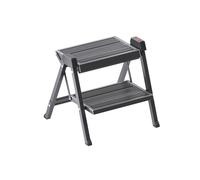 Hailo Stepfix 4410001 Stepfix 3.Generation - Escalera Plegable (2 peldaños, compacta y Segura, Antideslizante, Capacidad de Carga hasta 150 kg, Estable y fácil de Plegar)