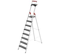 Hailo Topline L100 8050-807 Escalera de Tijera de Aluminio con Bandeja para Herramientas, Altura de Trabajo (máx.): 3, Negro, 8 Stufen