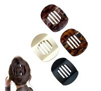 Hailoyearn Hair Clips 4/6PCS, Casual Versatile Solid Colour Lay Flat Hair Clip, Large Flat Hairs Clips for Women Thick/Thin Hairs, Volume Flats Top Round Clip (4Pcs C)