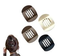 Hailoyearn Hair Clips 4/6PCS, Casual Versatile Solid Colour Lay Flat Hair Clip, Large Flat Hairs Clips for Women Thick/Thin Hairs, Volume Flats Top Round Clip (4Pcs A)