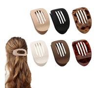 Hailoyearn Hair Clips,Casual And Versatile Solid Color Flat Claw Hairpin for Thick Hair,Large Oval Flat Hair Clips for Women,Non-Slip Comfortable Stylish for Any Occasion (6PCS A)
