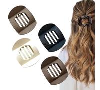 Hailoyearn Hair Clips,Hailoyearn Flat Hair Clips for Women,Hailoyearn Casual Versatile Solid Colour Lay Flat Hair Clip,Volume Flat Top Round Clip for Thick or Thin Hair (A Set)