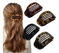 Hailoyearn - Pinzas para El Cabello Suerteyay, Pinzas Planas para El Pelo, Pinzas para El Pelo de Pico de Pato para Mujer, SujecióN Fuerte, Antideslizante, Clip Plano para Uso Diario (4PCS-C)