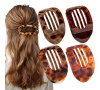 Hailoyearn - Pinzas para El Cabello Suerteyay, Pinzas Planas para El Pelo, Pinzas para El Pelo de Pico de Pato para Mujer, SujecióN Fuerte, Antideslizante, Clip Plano para Uso Diario (4PCS-D)