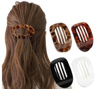 Hailoyearn - Pinzas para El Cabello Suerteyay, Pinzas Planas para El Pelo, Pinzas para El Pelo de Pico de Pato para Mujer, SujecióN Fuerte, Antideslizante, Clip Plano para Uso Diario (4PCS-B)