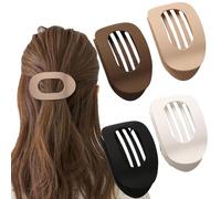 Hailoyearn - Pinzas para El Cabello Suerteyay, Pinzas Planas para El Pelo, Pinzas para El Pelo de Pico de Pato para Mujer, SujecióN Fuerte, Antideslizante, Clip Plano para Uso Diario (4PCS-A)