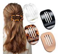 Hailoyearn - Pinzas para El Cabello Suerteyay, Pinzas Planas para El Pelo, Pinzas para El Pelo de Pico de Pato para Mujer, SujecióN Fuerte, Antideslizante, Clip Plano para Uso Diario (4PCS-E)