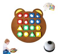 Hailoyearn Shape Matching Game, Geometric Shape Quick Matching Board Game, Hailoyearn Color Sensory Educational Toy, Cute Bear Shaped Checkerboard Game for Family (1pcs)