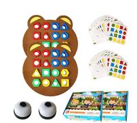 Hailoyearn Shape Matching Game, Shape Matching Game Color Sensory Educational Toy, Cute Bear Shaped Checkerboard Interactive Board for Family (Two Persons)