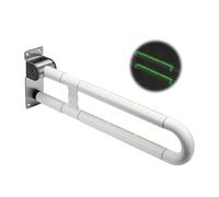 HAIMAYEE Barra Baño Minusválido,Abatible con Mango Antideslizante,Barra De Apoyo WC,Asa de Seguridad para Baño,Agarrador Ducha Personas Mayores,Acero Inoxidable,Soporta Hasta 250kg,Blanco