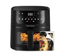 HAIMEEC Freidora de aire 6 Litros, Air Fryer 8 en 1, Ventana Transparente, Pantalla Táctil Digital, 70% Menos Energía, Menos Acei, 30-200°C, con 78 Recetas, Cajón Individual