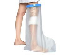Hain - Funda para piernas de adulto, protector transparente impermeable para vendaje de ducha con protección de sello para pies, rodilla, tobillo en el baño o natación, 100% reutilizable (tamaño