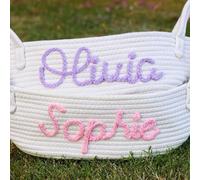 Hainadian Cesta de juguetes personalizada para perros, cesta de juguetes personalizada, cesta de Pascua personalizada, para organizar juguetes para mascotas, mantas, correas, juguetes de cuerda, ropa