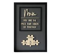 Hainadian Letrero de rompecabezas personalizado para mamá con nombre de niños, decoración de pared para el día de la madre, día del padre, cumpleaños o Navidad, eres la pieza que nos mantiene juntos