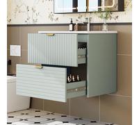 HAINEW HD26022716 - Mueble de baño con armario bajo (2 piezas, con 2 cajones, 61 x 46 x 57 cm), color verde menta
