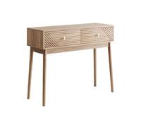HAINEW Tocador con 2 cajones, mesa consola para ordenador, mesa de oficina, tocador, mesa de maquillaje, mesa de maquillaje para dormitorio y vestidor, 100 × 35 × 80 cm (roble)