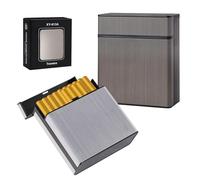 Hainue 2 Pcs Portátil Caja de Cigarrillo capacidad para 40 cigarrillos,Cigarette Case de Aluminio,Plastico Pitilleras para Hombre Mujer Adecuado Para Niños y Niñas,Estuche para Cigarrillos de Regalo