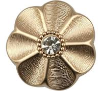 Haione 10 botones de metal con diamantes de imitación de flores para costura, manualidades, tejer, chaqueta, abrigos, chaquetas, jeans, uniformes, vestidos, manualidades, decorativos/dorados