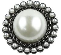 Haione 10 botones de metal perlado vintage de 21 mm para costura, manualidades, tejer, vestido, chaqueta, abrigos, vaqueros, uniforme, bricolaje, decorativo/negro