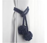 Haione Alzapaños de cortina trenzados con nudo de cuerda para tejer, alzapaños de cortina para el hogar y la oficina, 1 par, color azul marino
